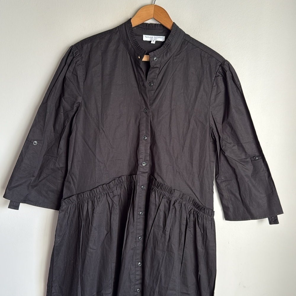 NEW Taylor Tillman Liza Ruffle poplin cotton dress Small - Picture 4 of 12